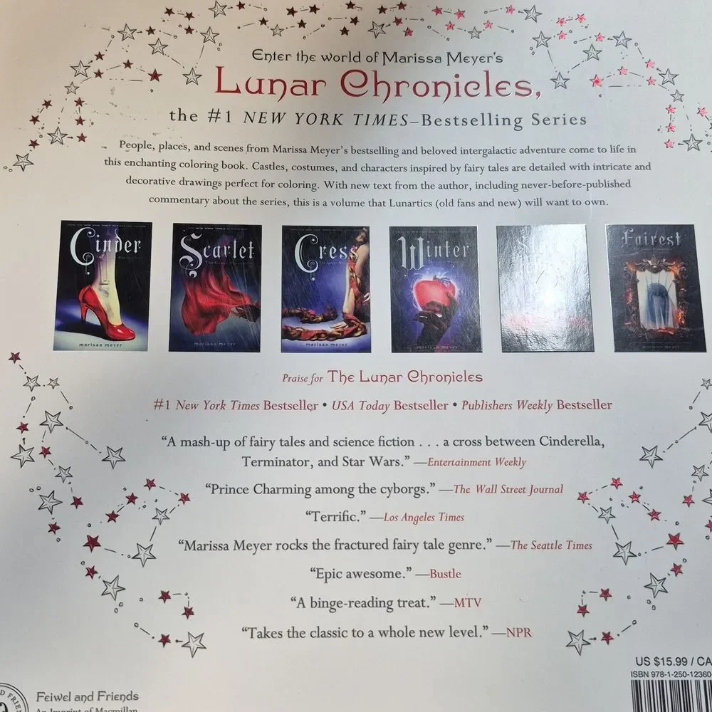 The Lunar Chronicles Adult Teen Coloring Book - New